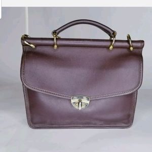 Jack Georges Brown Leather Willis Look Purse Brass